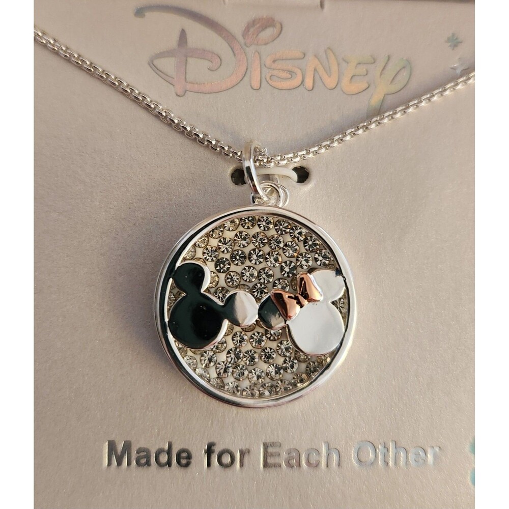 Disney Mickey Minnie Mouse Necklace Made For Each Other Anniversary Valentine